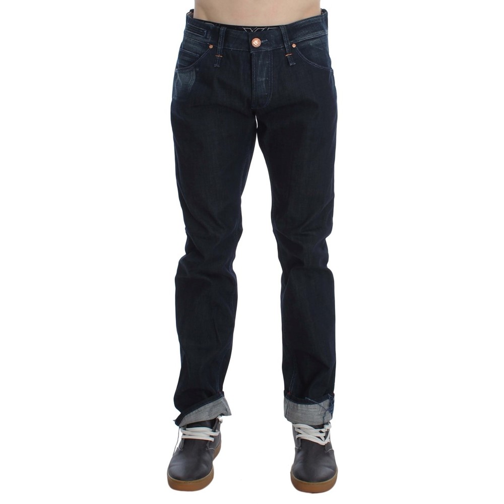 nan Blue Wash Cotton Regular Straight Fit Jeans - Picture 2 of 6